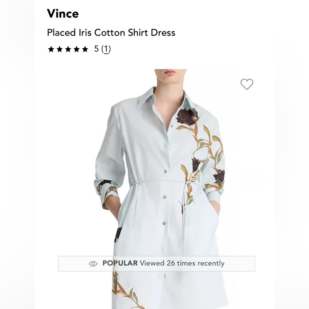 Vince Gray and Brown Casual Dress with Elegant Floral Pattern